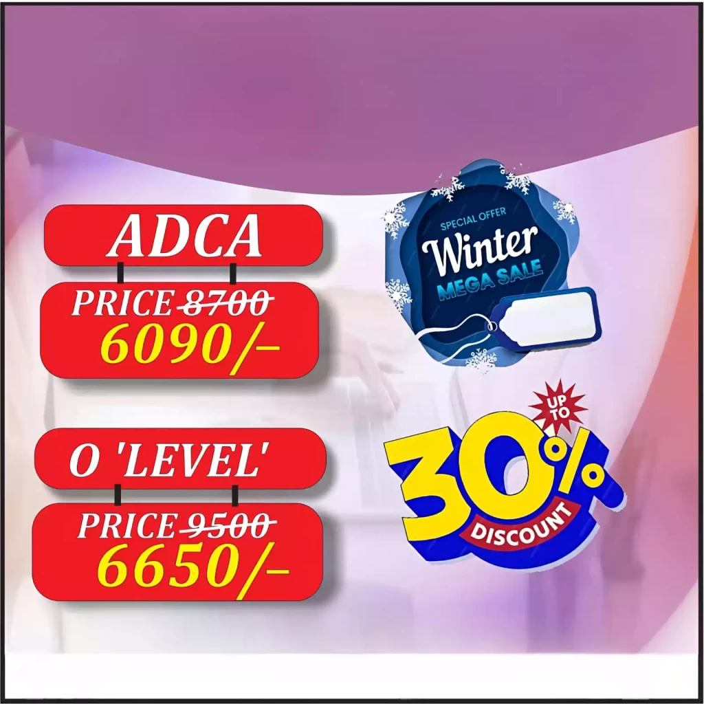 30% discount adca olevel courses